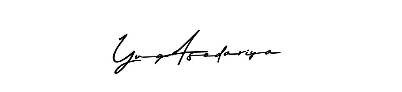 How to make Yug Asodariya name signature. Use Asem Kandis PERSONAL USE style for creating short signs online. This is the latest handwritten sign. Yug Asodariya signature style 9 images and pictures png