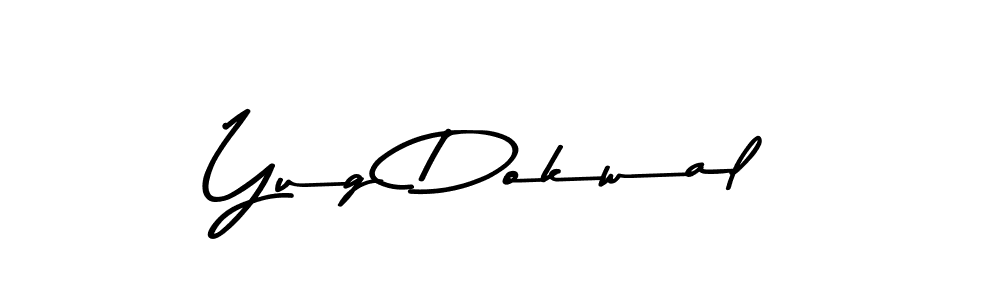 if you are searching for the best signature style for your name Yug Dokwal. so please give up your signature search. here we have designed multiple signature styles  using Asem Kandis PERSONAL USE. Yug Dokwal signature style 9 images and pictures png