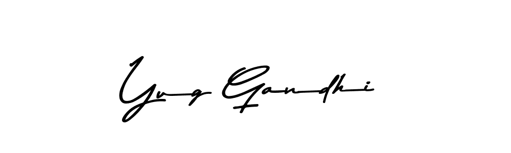 Design your own signature with our free online signature maker. With this signature software, you can create a handwritten (Asem Kandis PERSONAL USE) signature for name Yug Gandhi. Yug Gandhi signature style 9 images and pictures png