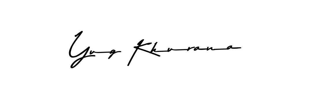 Create a beautiful signature design for name Yug Khurana. With this signature (Asem Kandis PERSONAL USE) fonts, you can make a handwritten signature for free. Yug Khurana signature style 9 images and pictures png