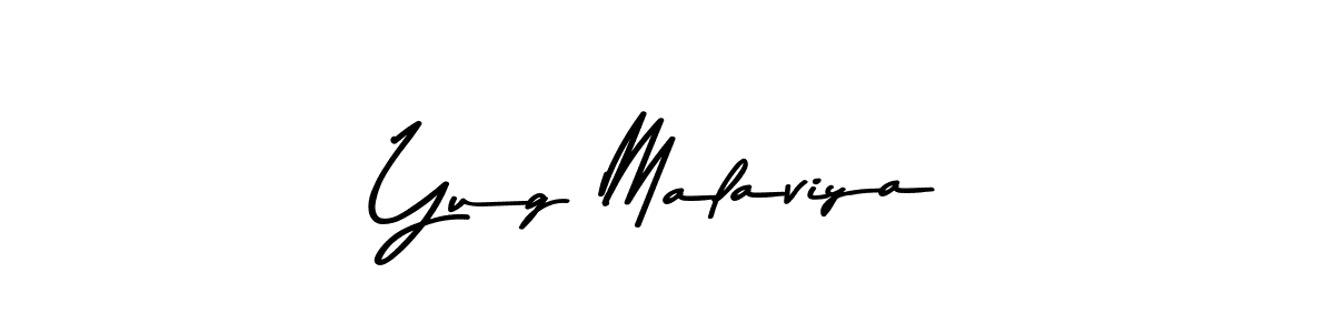 You should practise on your own different ways (Asem Kandis PERSONAL USE) to write your name (Yug Malaviya) in signature. don't let someone else do it for you. Yug Malaviya signature style 9 images and pictures png