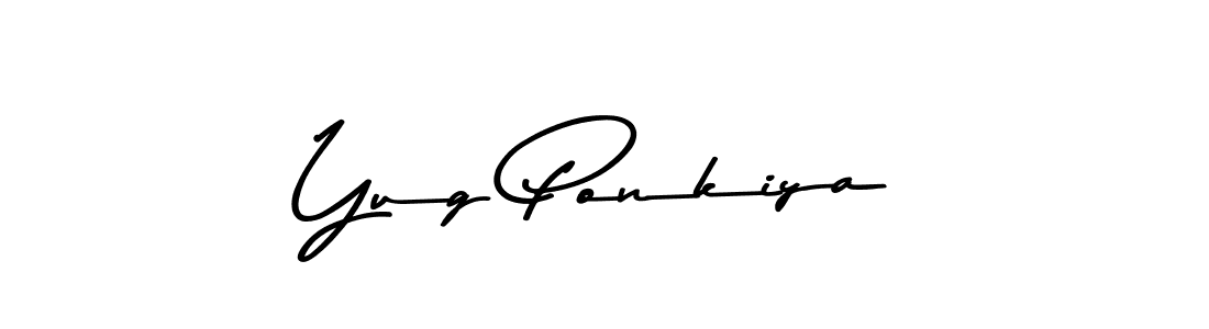 Use a signature maker to create a handwritten signature online. With this signature software, you can design (Asem Kandis PERSONAL USE) your own signature for name Yug Ponkiya. Yug Ponkiya signature style 9 images and pictures png