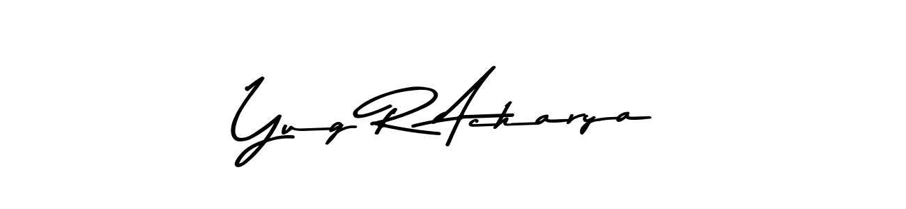 How to make Yug R Acharya name signature. Use Asem Kandis PERSONAL USE style for creating short signs online. This is the latest handwritten sign. Yug R Acharya signature style 9 images and pictures png