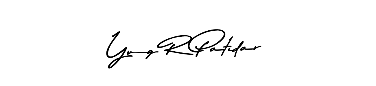 Create a beautiful signature design for name Yug R Patidar. With this signature (Asem Kandis PERSONAL USE) fonts, you can make a handwritten signature for free. Yug R Patidar signature style 9 images and pictures png