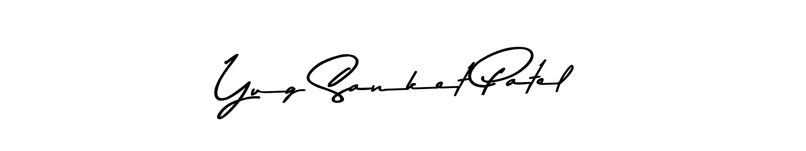 The best way (Asem Kandis PERSONAL USE) to make a short signature is to pick only two or three words in your name. The name Yug Sanket Patel include a total of six letters. For converting this name. Yug Sanket Patel signature style 9 images and pictures png