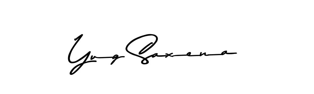 Also You can easily find your signature by using the search form. We will create Yug Saxena name handwritten signature images for you free of cost using Asem Kandis PERSONAL USE sign style. Yug Saxena signature style 9 images and pictures png