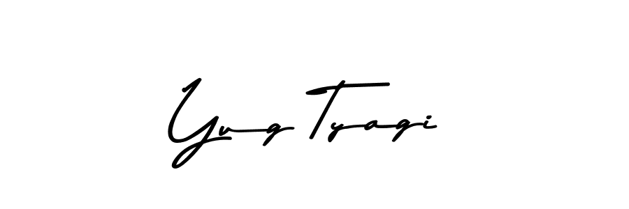Make a beautiful signature design for name Yug Tyagi. With this signature (Asem Kandis PERSONAL USE) style, you can create a handwritten signature for free. Yug Tyagi signature style 9 images and pictures png