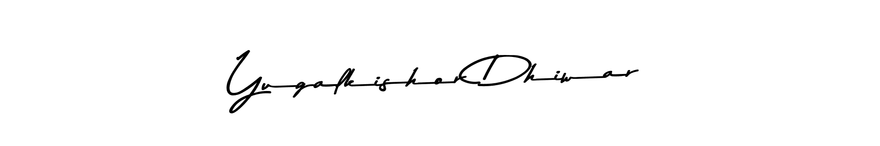 This is the best signature style for the Yugalkishor Dhiwar name. Also you like these signature font (Asem Kandis PERSONAL USE). Mix name signature. Yugalkishor Dhiwar signature style 9 images and pictures png