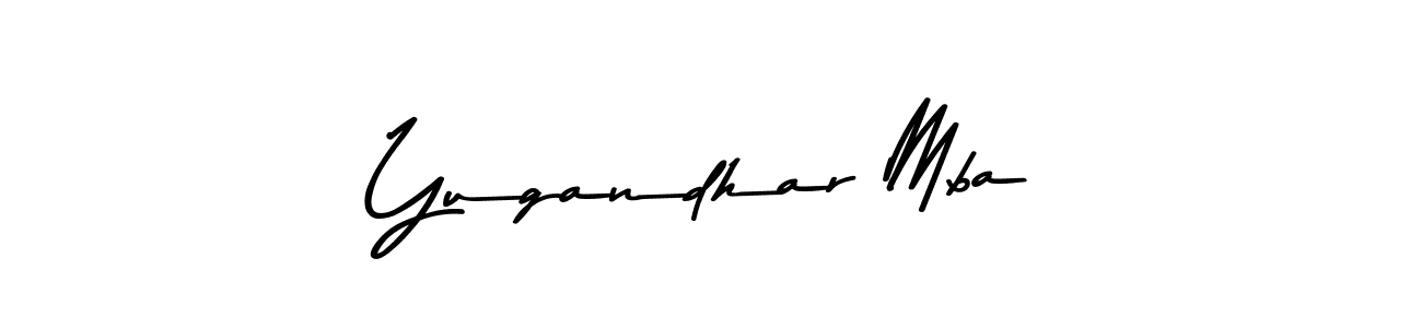 Create a beautiful signature design for name Yugandhar Mba. With this signature (Asem Kandis PERSONAL USE) fonts, you can make a handwritten signature for free. Yugandhar Mba signature style 9 images and pictures png