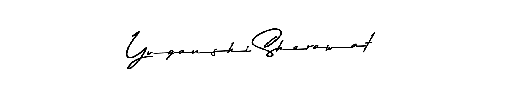 How to make Yuganshi Sherawat name signature. Use Asem Kandis PERSONAL USE style for creating short signs online. This is the latest handwritten sign. Yuganshi Sherawat signature style 9 images and pictures png
