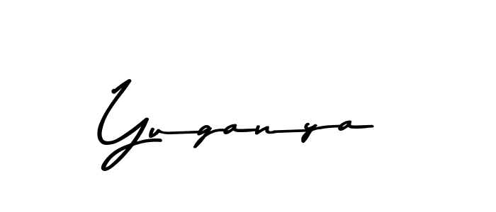 Yuganya stylish signature style. Best Handwritten Sign (Asem Kandis PERSONAL USE) for my name. Handwritten Signature Collection Ideas for my name Yuganya. Yuganya signature style 9 images and pictures png