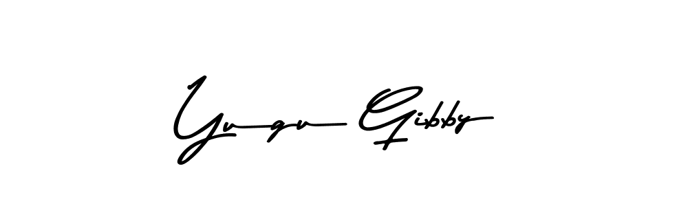 The best way (Asem Kandis PERSONAL USE) to make a short signature is to pick only two or three words in your name. The name Yugu Gibby include a total of six letters. For converting this name. Yugu Gibby signature style 9 images and pictures png