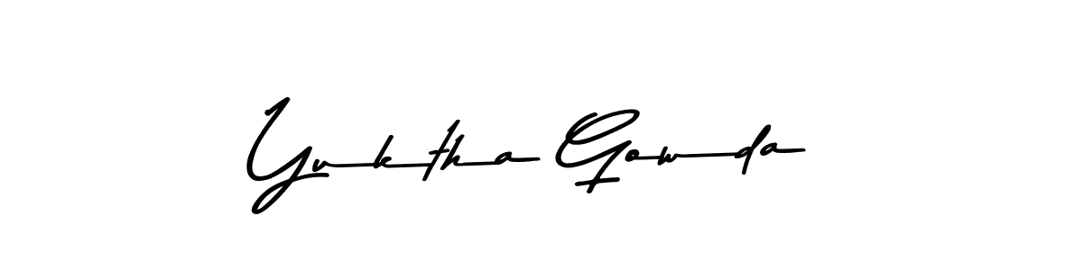 You should practise on your own different ways (Asem Kandis PERSONAL USE) to write your name (Yuktha Gowda) in signature. don't let someone else do it for you. Yuktha Gowda signature style 9 images and pictures png