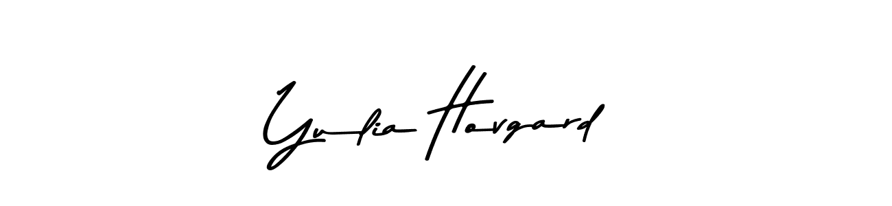 Create a beautiful signature design for name Yulia Hovgard. With this signature (Asem Kandis PERSONAL USE) fonts, you can make a handwritten signature for free. Yulia Hovgard signature style 9 images and pictures png