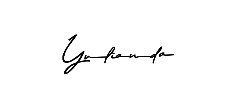 Create a beautiful signature design for name Yulianda. With this signature (Asem Kandis PERSONAL USE) fonts, you can make a handwritten signature for free. Yulianda signature style 9 images and pictures png