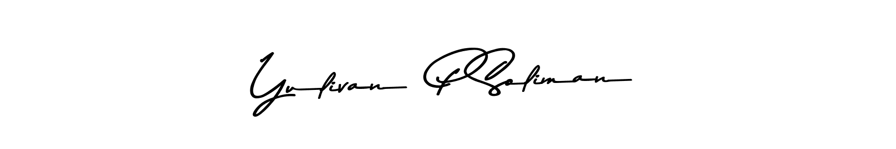 You can use this online signature creator to create a handwritten signature for the name Yulivan  P Soliman. This is the best online autograph maker. Yulivan  P Soliman signature style 9 images and pictures png
