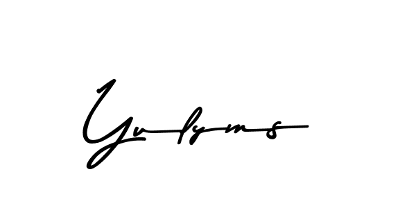 Make a beautiful signature design for name Yulyms. With this signature (Asem Kandis PERSONAL USE) style, you can create a handwritten signature for free. Yulyms signature style 9 images and pictures png