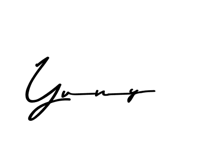 Make a beautiful signature design for name Yuny. With this signature (Asem Kandis PERSONAL USE) style, you can create a handwritten signature for free. Yuny signature style 9 images and pictures png