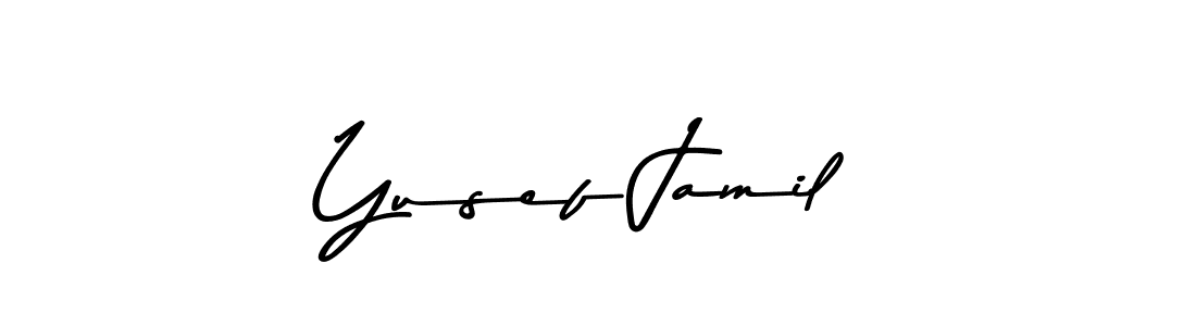 How to make Yusef Jamil name signature. Use Asem Kandis PERSONAL USE style for creating short signs online. This is the latest handwritten sign. Yusef Jamil signature style 9 images and pictures png