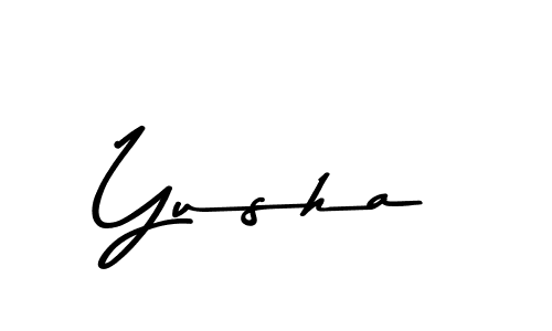 Make a beautiful signature design for name Yusha. With this signature (Asem Kandis PERSONAL USE) style, you can create a handwritten signature for free. Yusha signature style 9 images and pictures png