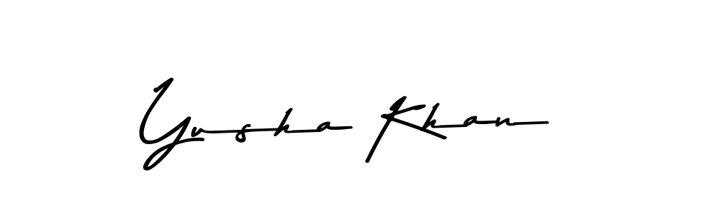 Use a signature maker to create a handwritten signature online. With this signature software, you can design (Asem Kandis PERSONAL USE) your own signature for name Yusha Khan. Yusha Khan signature style 9 images and pictures png