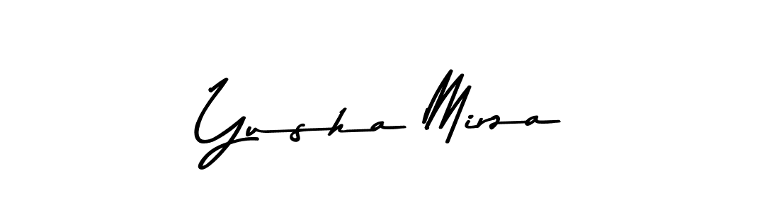Yusha Mirza stylish signature style. Best Handwritten Sign (Asem Kandis PERSONAL USE) for my name. Handwritten Signature Collection Ideas for my name Yusha Mirza. Yusha Mirza signature style 9 images and pictures png