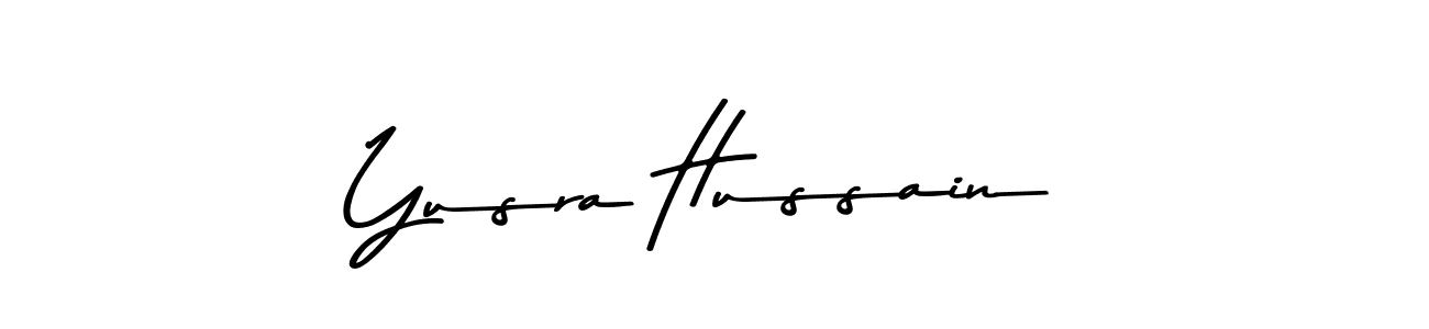 Design your own signature with our free online signature maker. With this signature software, you can create a handwritten (Asem Kandis PERSONAL USE) signature for name Yusra Hussain. Yusra Hussain signature style 9 images and pictures png