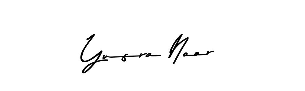 Make a beautiful signature design for name Yusra Noor. With this signature (Asem Kandis PERSONAL USE) style, you can create a handwritten signature for free. Yusra Noor signature style 9 images and pictures png
