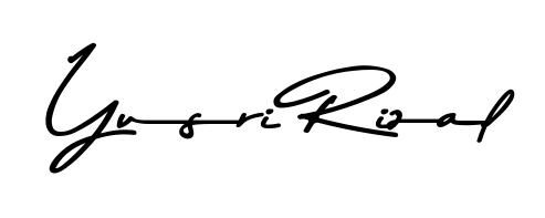A stylish, flowing autograph style designed for name Yusri Rizal using Asem Kandis PERSONAL USE typography. Perfect for digital creative projects. Yusri Rizal signature style 9 images and pictures png