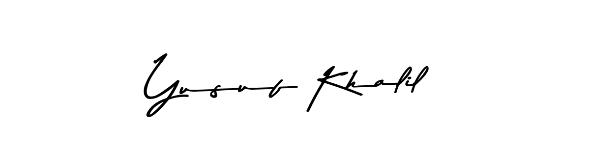 Use a signature maker to create a handwritten signature online. With this signature software, you can design (Asem Kandis PERSONAL USE) your own signature for name Yusuf Khalil. Yusuf Khalil signature style 9 images and pictures png