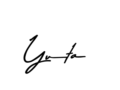 Use a signature maker to create a handwritten signature online. With this signature software, you can design (Asem Kandis PERSONAL USE) your own signature for name Yuta. Yuta signature style 9 images and pictures png