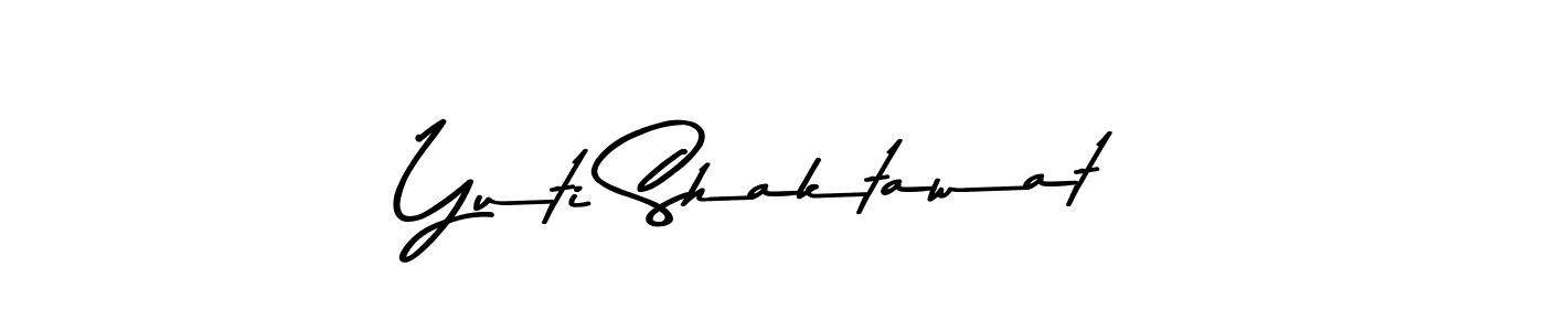 Make a beautiful signature design for name Yuti Shaktawat. With this signature (Asem Kandis PERSONAL USE) style, you can create a handwritten signature for free. Yuti Shaktawat signature style 9 images and pictures png