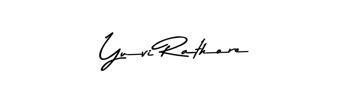 How to make Yuvi Rathore name signature. Use Asem Kandis PERSONAL USE style for creating short signs online. This is the latest handwritten sign. Yuvi Rathore signature style 9 images and pictures png