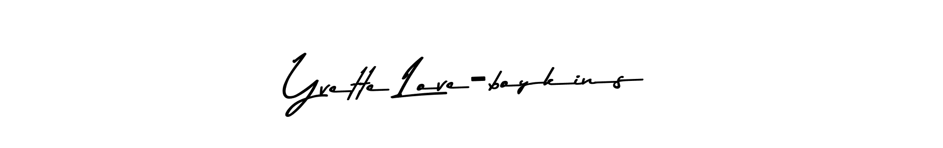 The best way (Asem Kandis PERSONAL USE) to make a short signature is to pick only two or three words in your name. The name Yvette Love-boykins include a total of six letters. For converting this name. Yvette Love-boykins signature style 9 images and pictures png