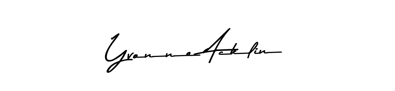 How to make Yvonne Acklin name signature. Use Asem Kandis PERSONAL USE style for creating short signs online. This is the latest handwritten sign. Yvonne Acklin signature style 9 images and pictures png