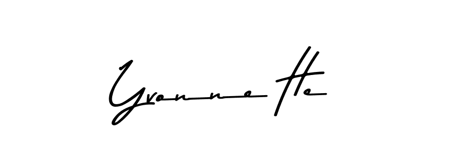 How to make Yvonne He name signature. Use Asem Kandis PERSONAL USE style for creating short signs online. This is the latest handwritten sign. Yvonne He signature style 9 images and pictures png