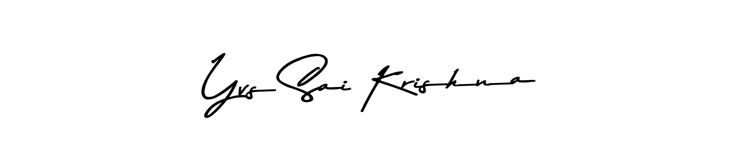 How to make Yvs Sai Krishna name signature. Use Asem Kandis PERSONAL USE style for creating short signs online. This is the latest handwritten sign. Yvs Sai Krishna signature style 9 images and pictures png