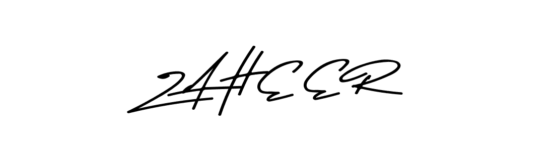 How to make Z A H E E R name signature. Use Asem Kandis PERSONAL USE style for creating short signs online. This is the latest handwritten sign. Z A H E E R signature style 9 images and pictures png