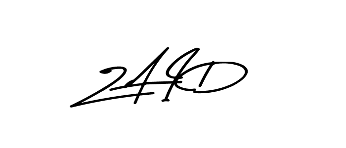 How to make Z A I D name signature. Use Asem Kandis PERSONAL USE style for creating short signs online. This is the latest handwritten sign. Z A I D signature style 9 images and pictures png