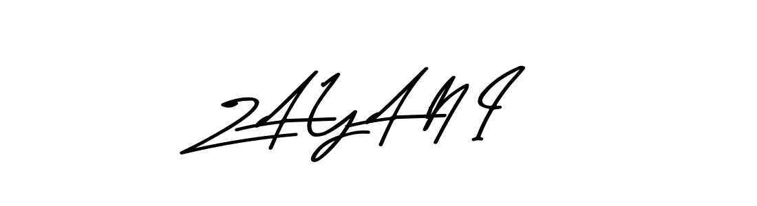 How to make Z A Y A N I name signature. Use Asem Kandis PERSONAL USE style for creating short signs online. This is the latest handwritten sign. Z A Y A N I signature style 9 images and pictures png