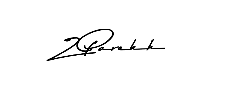 How to make Z Parekh name signature. Use Asem Kandis PERSONAL USE style for creating short signs online. This is the latest handwritten sign. Z Parekh signature style 9 images and pictures png