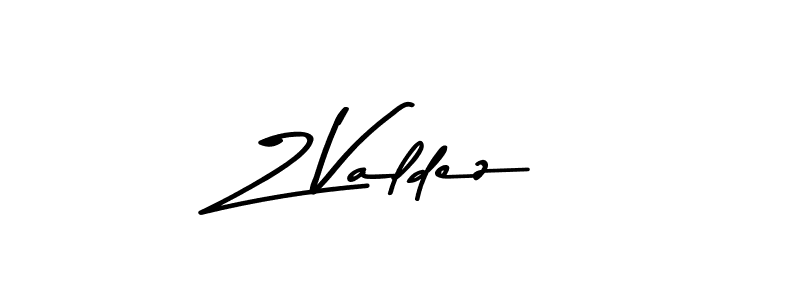 How to make Z Valdez name signature. Use Asem Kandis PERSONAL USE style for creating short signs online. This is the latest handwritten sign. Z Valdez signature style 9 images and pictures png