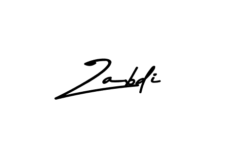 Make a beautiful signature design for name Zabdi. With this signature (Asem Kandis PERSONAL USE) style, you can create a handwritten signature for free. Zabdi signature style 9 images and pictures png