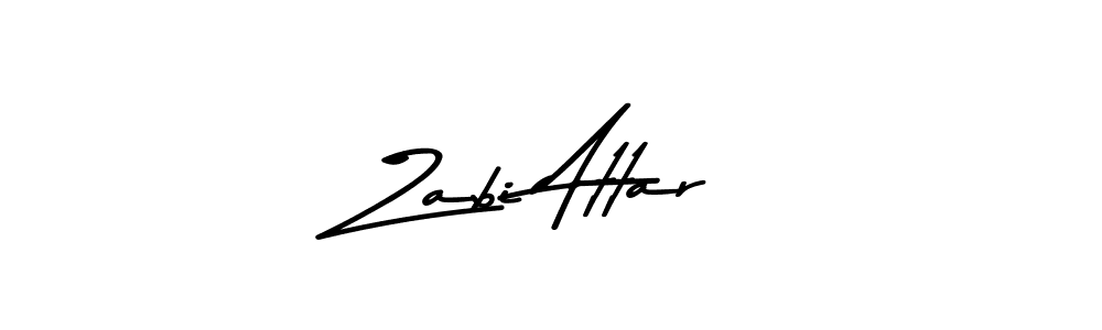 How to make Zabi Attar name signature. Use Asem Kandis PERSONAL USE style for creating short signs online. This is the latest handwritten sign. Zabi Attar signature style 9 images and pictures png