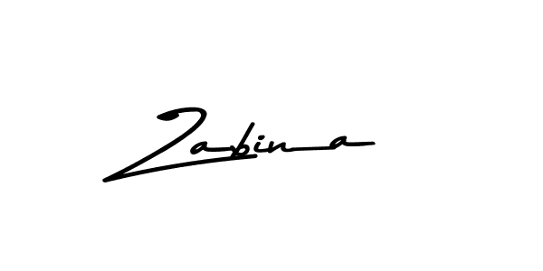 How to make Zabina name signature. Use Asem Kandis PERSONAL USE style for creating short signs online. This is the latest handwritten sign. Zabina signature style 9 images and pictures png