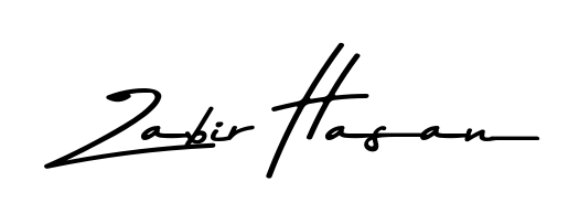 The Asem Kandis PERSONAL USE typeface gives name Zabir Hasan a refined look. Suitable for certificates, diplomas, and official verification. Zabir Hasan signature style 9 images and pictures png