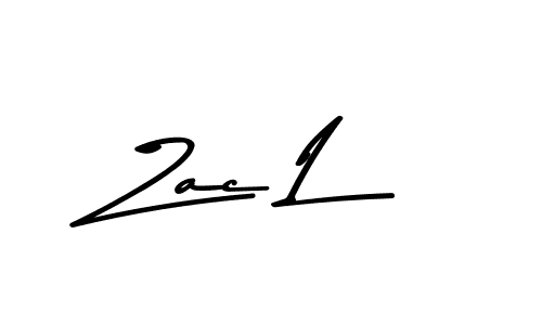 Make a beautiful signature design for name Zac L. With this signature (Asem Kandis PERSONAL USE) style, you can create a handwritten signature for free. Zac L signature style 9 images and pictures png