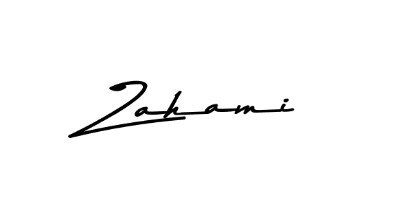 Make a beautiful signature design for name Zahami. With this signature (Asem Kandis PERSONAL USE) style, you can create a handwritten signature for free. Zahami signature style 9 images and pictures png