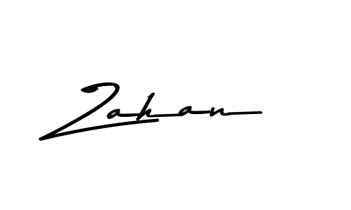Create a beautiful signature design for name Zahan. With this signature (Asem Kandis PERSONAL USE) fonts, you can make a handwritten signature for free. Zahan signature style 9 images and pictures png