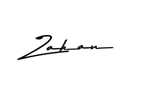 How to make Zahan name signature. Use Asem Kandis PERSONAL USE style for creating short signs online. This is the latest handwritten sign. Zahan signature style 9 images and pictures png